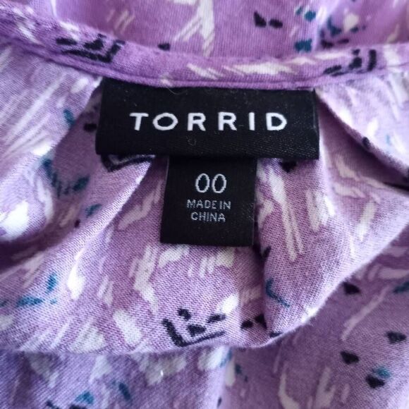 TORRID PURPLE BABYDOLL TOP SZ.00/10 EUC - Picture 8 of 8
